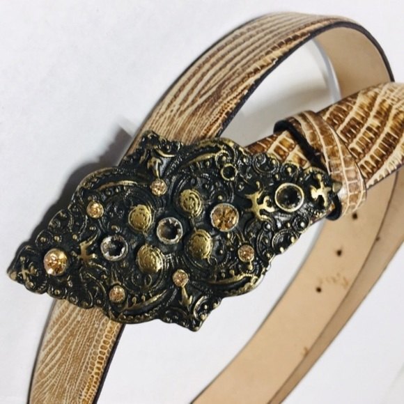 Sandy Duftler Designs Leather Boho Belt Size Large - Picture 3 of 8